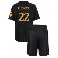 Dětský fotbalový dres Real Madrid Antonio Rudiger #22 2023-24 Třetí Krátký Rukáv (+ trenýrky)